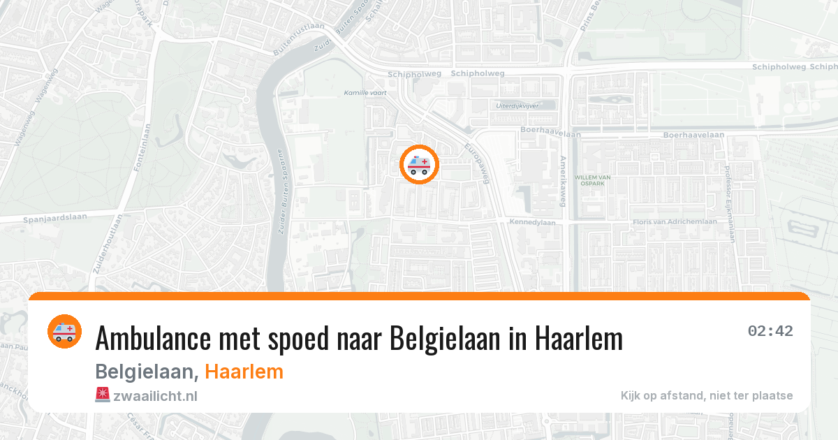 Ambulance met spoed naar Belgielaan in Haarlem — 13 aug 2026