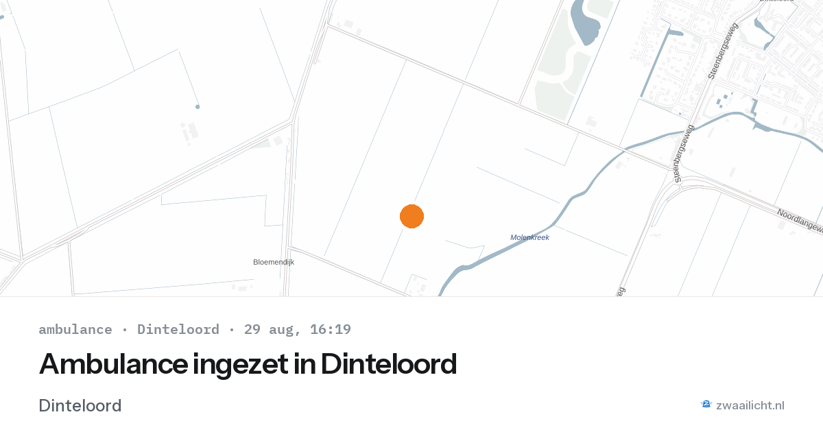 Ambulance ingezet in Dinteloord — 29 aug 2026