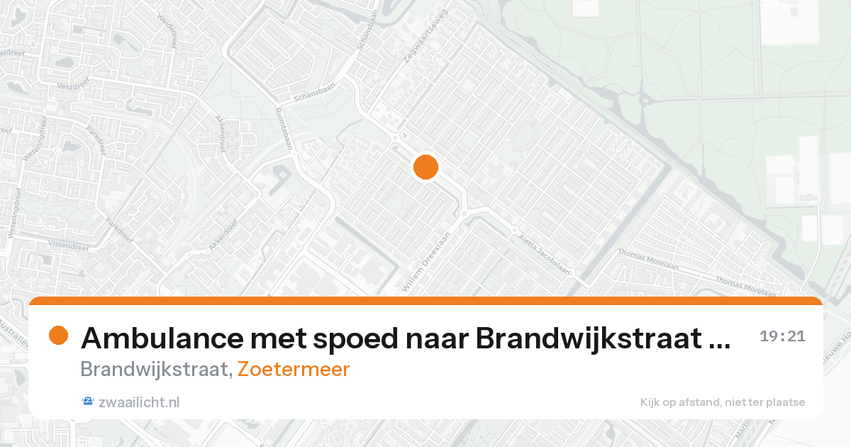 Ambulance met spoed naar Brandwijkstraat in Zoetermeer — 25 aug 2026