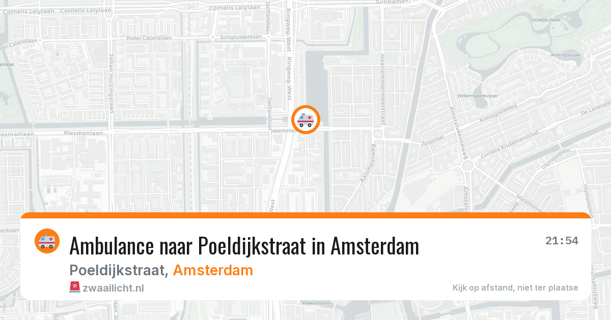 Ambulance naar Poeldijkstraat in Amsterdam — 22 apr 2026