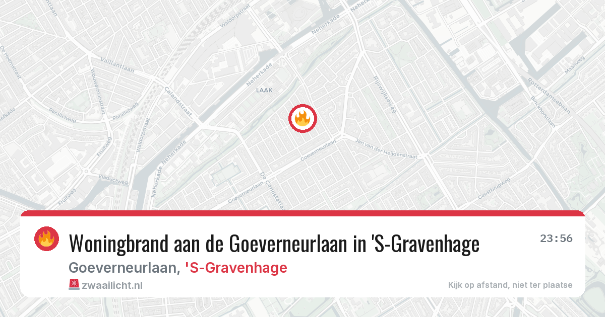 Woningbrand aan de Goeverneurlaan in 'S-Gravenhage — 29 jul 2026