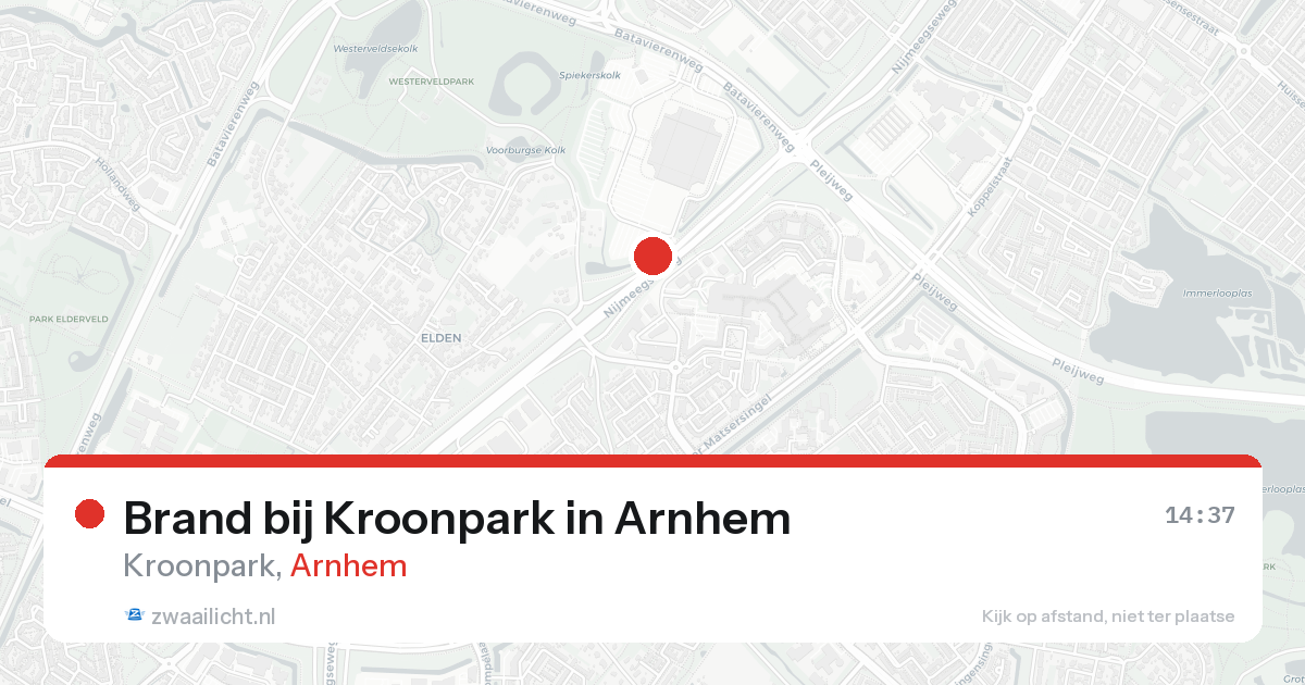 Brand bij Kroonpark in Arnhem — 22 aug 2026