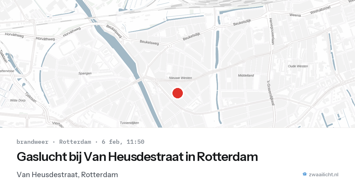 Gaslucht bij Van Heusdestraat in Rotterdam — 6 feb 2026