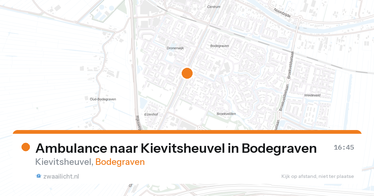 Ambulance naar Kievitsheuvel in Bodegraven — 16 mei 2026