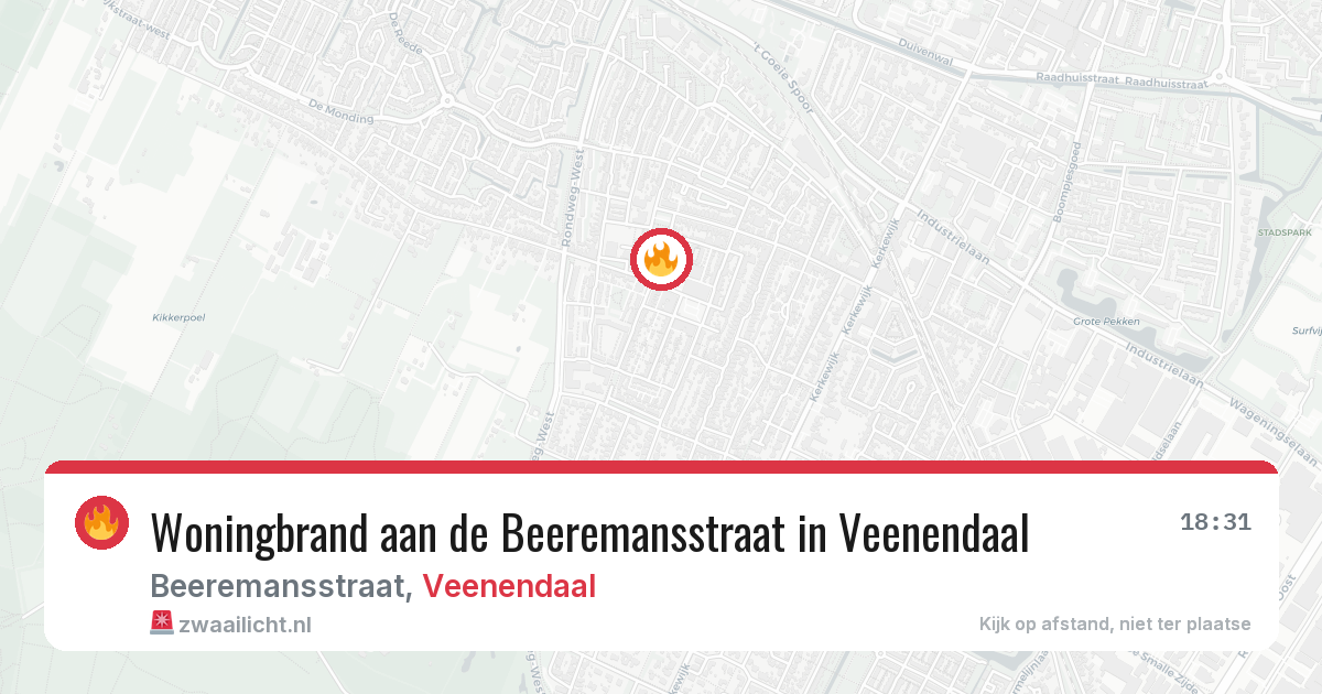 Woningbrand aan de Beeremansstraat in Veenendaal — 30 apr 2026