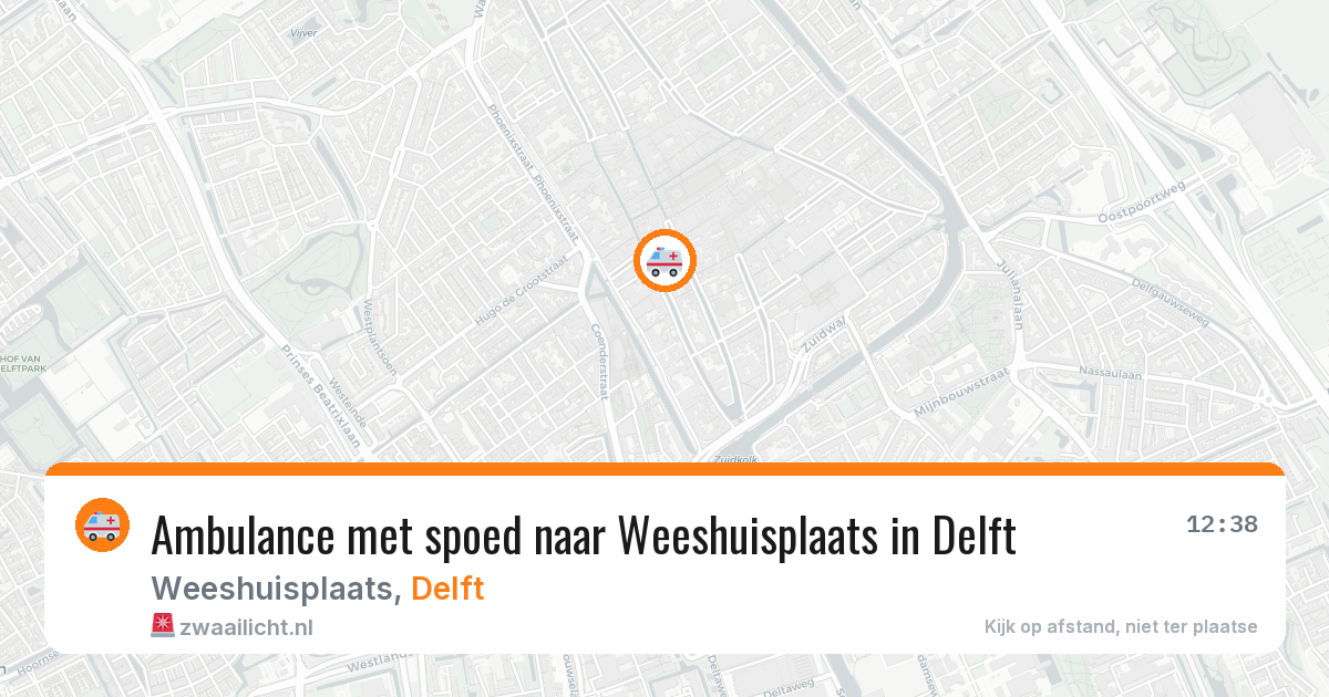 Ambulance met spoed naar Weeshuisplaats in Delft — 1 aug 2026