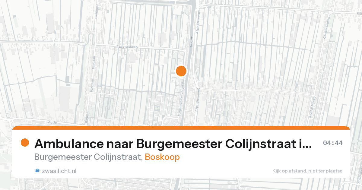 Ambulance naar Burgemeester Colijnstraat in Boskoop — 23 aug 2026