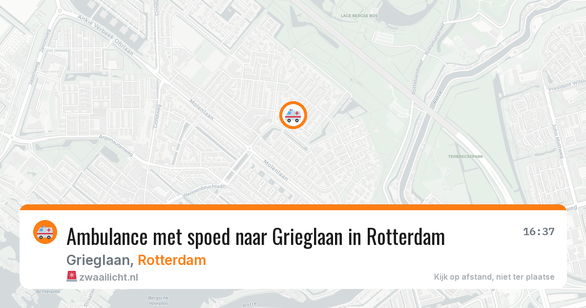 Ambulance met spoed naar Grieglaan in Rotterdam — 14 jun 2026