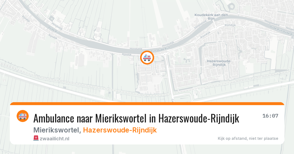 Ambulance naar Mierikswortel in Hazerswoude-Rijndijk — 22 jun 2026