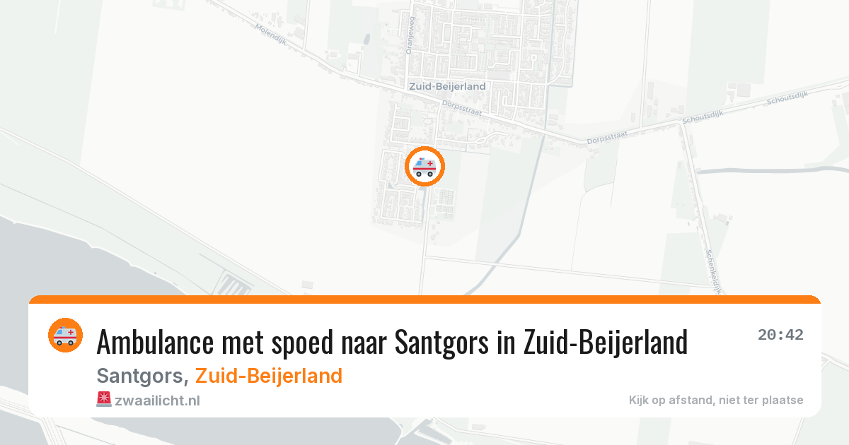 Ambulance met spoed naar Santgors in Zuid-Beijerland — 23 mrt 2026