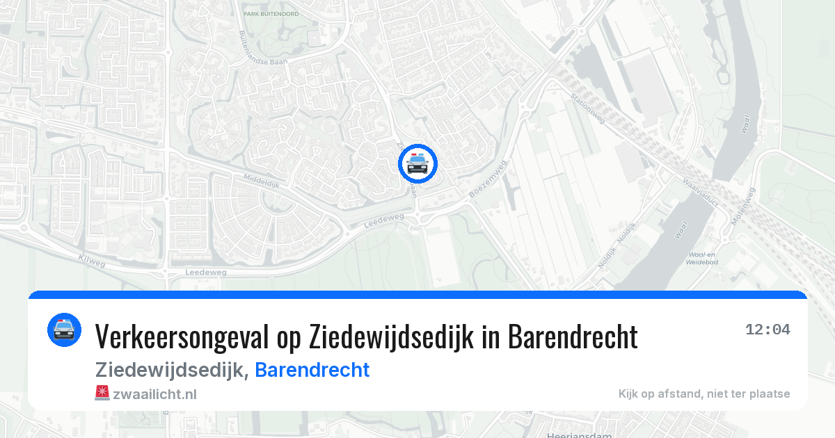 Verkeersongeval op Ziedewijdsedijk in Barendrecht — 19 mrt 2026