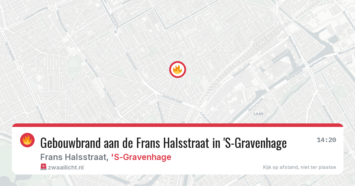 Gebouwbrand aan de Frans Halsstraat in 'S-Gravenhage — 25 apr 2026
