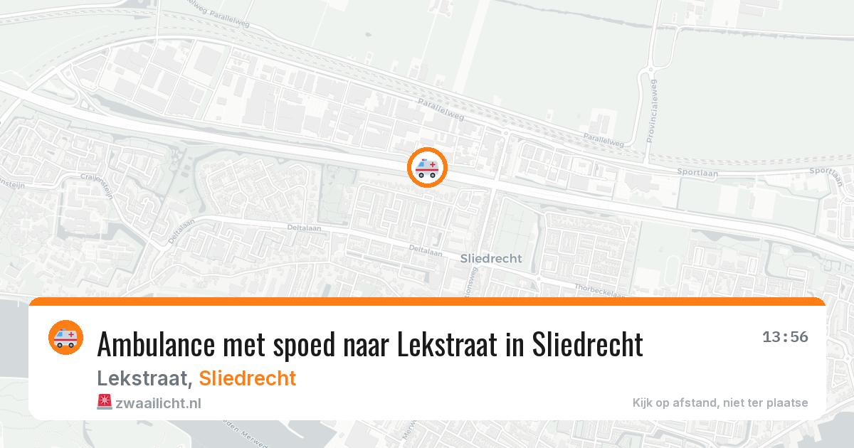Ambulance met spoed naar Lekstraat in Sliedrecht — 23 jul 2026
