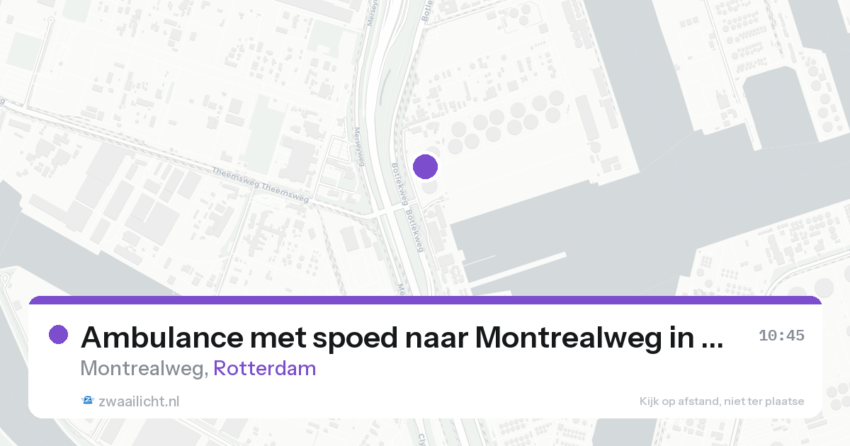 Ambulance met spoed naar Montrealweg in Rotterdam — 19 aug 2026