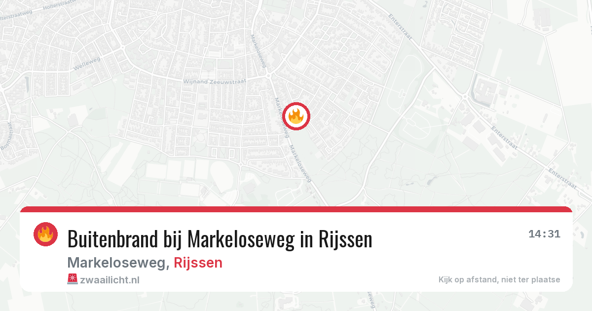 Buitenbrand bij Markeloseweg in Rijssen — 24 jul 2026