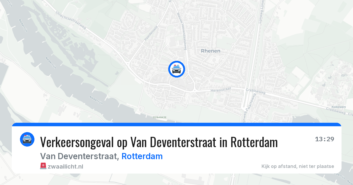 Verkeersongeval op Van Deventerstraat in Rotterdam — 22 jul 2026