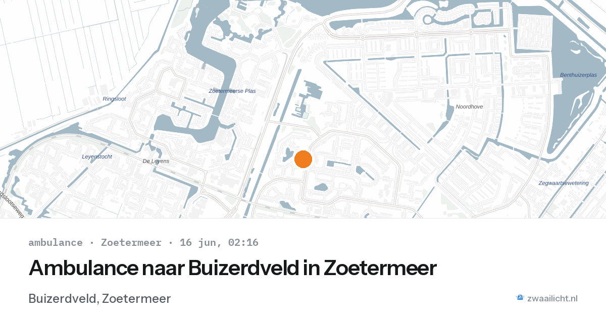 Ambulance naar Buizerdveld in Zoetermeer — 16 jun 2026