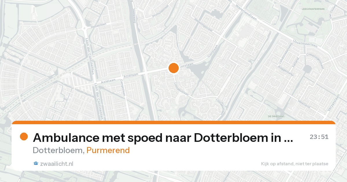 Ambulance met spoed naar Dotterbloem in Purmerend — 15 aug 2026