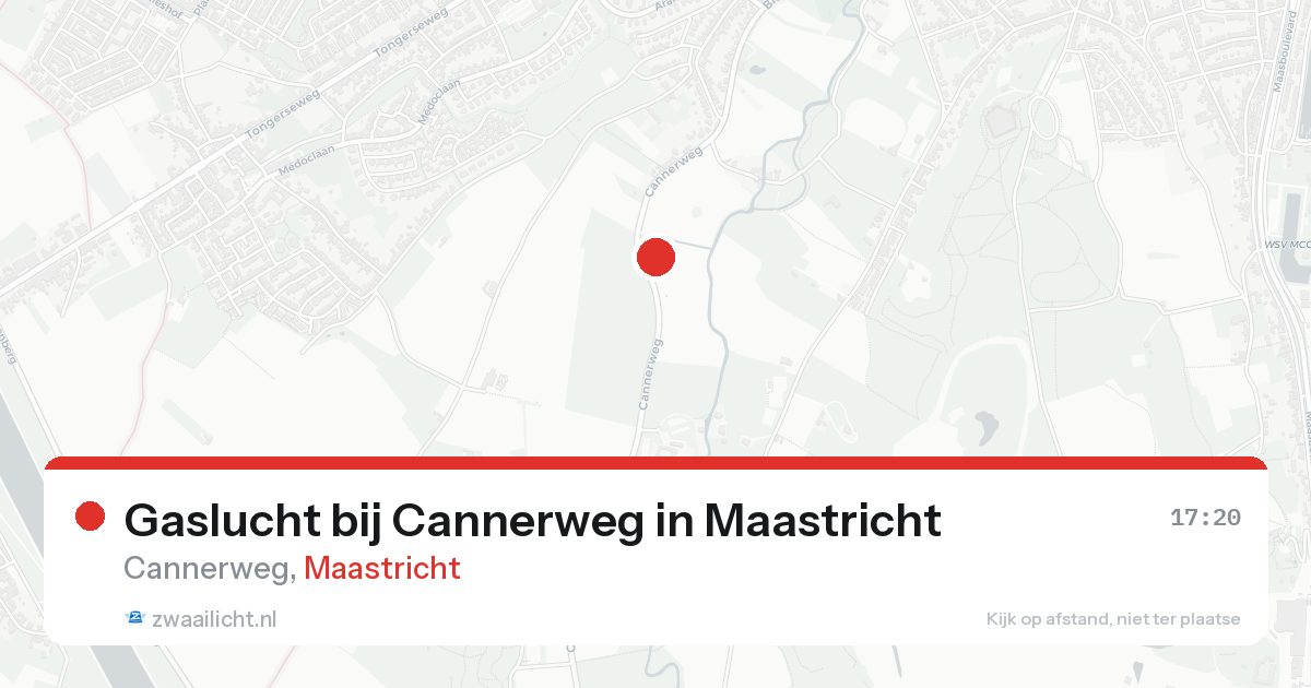 Gaslucht bij Cannerweg in Maastricht — 17 aug 2026