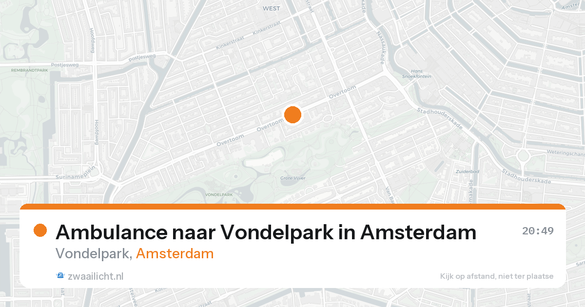 Ambulance naar Vondelpark in Amsterdam — 18 aug 2026