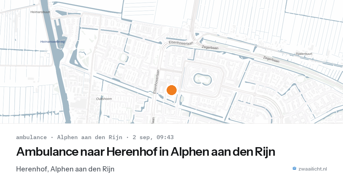 Ambulance naar Herenhof in Alphen aan den Rijn — 2 sep 2026