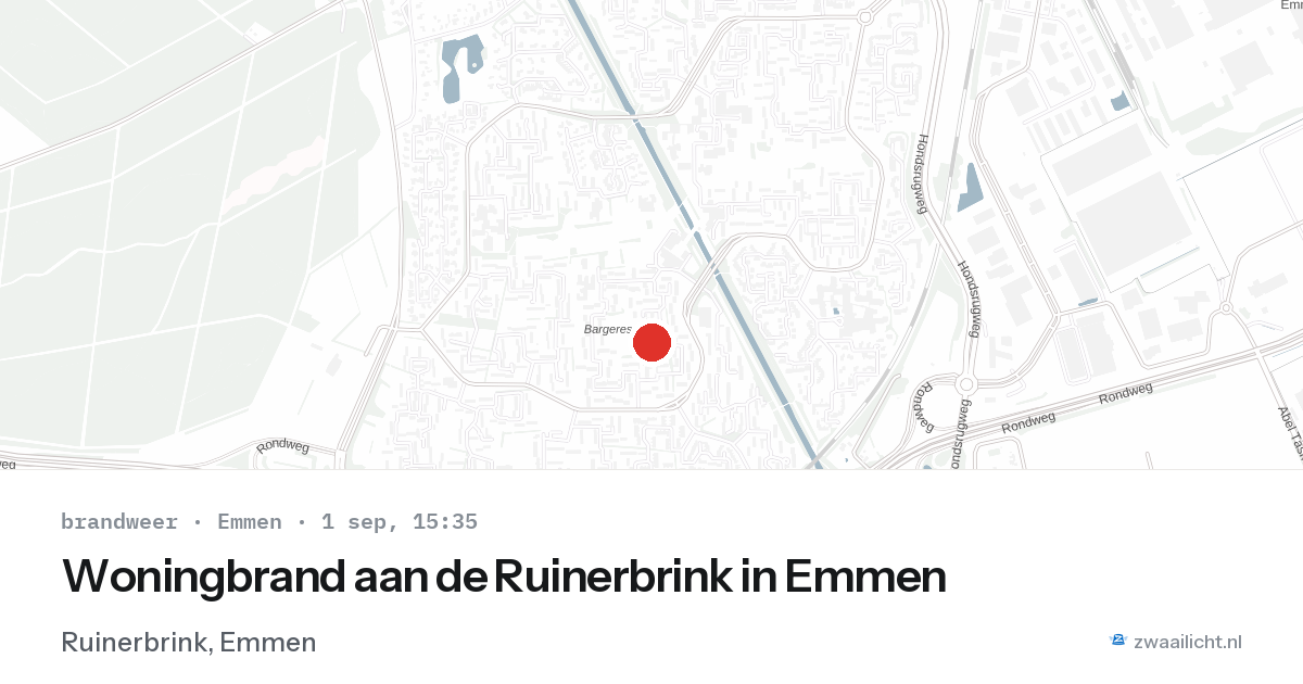 Woningbrand aan de Ruinerbrink in Emmen — 1 sep 2026