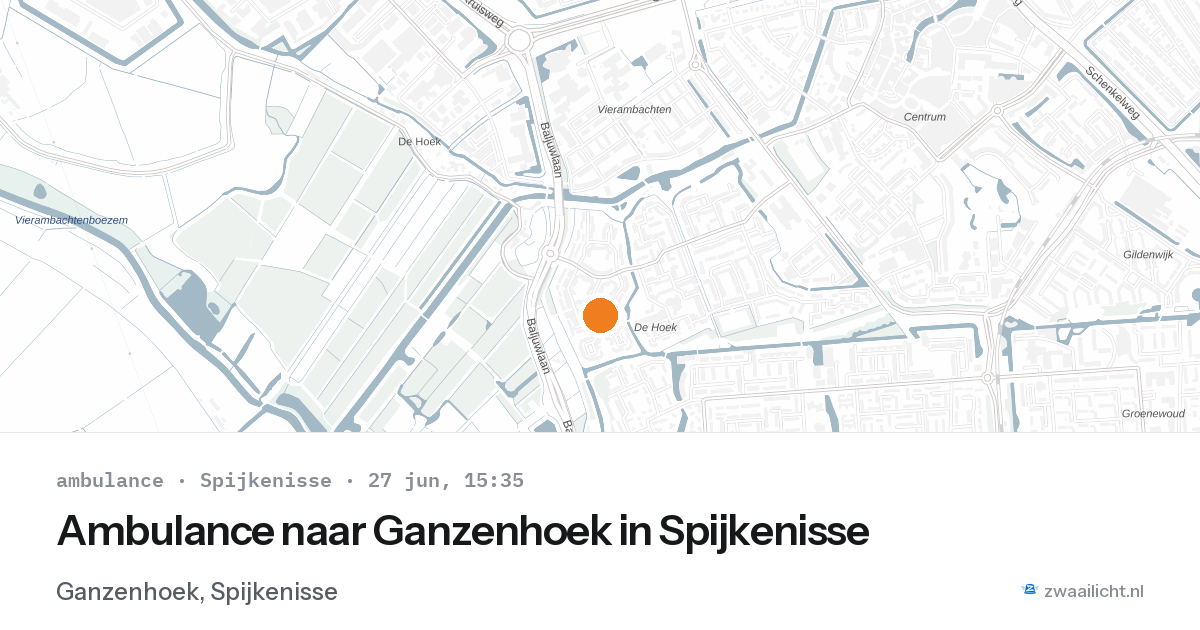 Ambulance naar Ganzenhoek in Spijkenisse — 27 jun 2026
