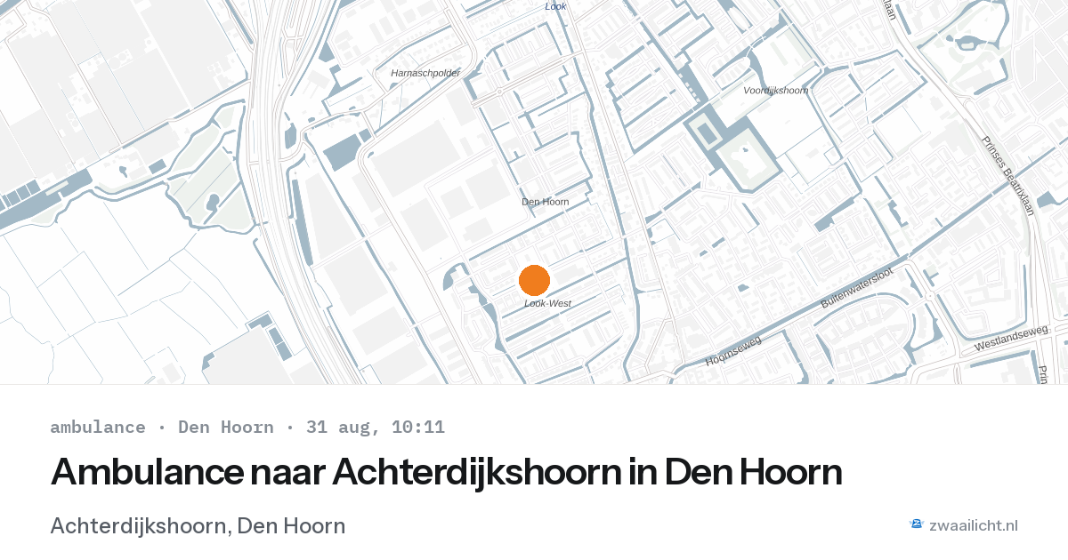 Ambulance naar Achterdijkshoorn in Den Hoorn — 31 aug 2026