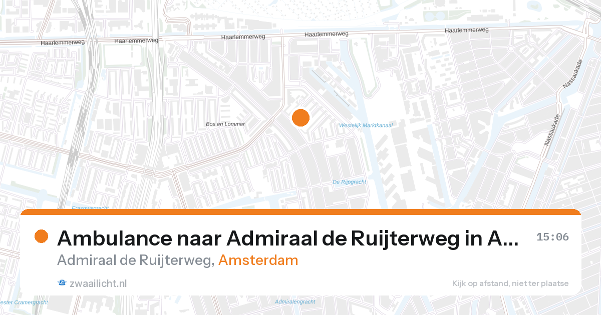 Ambulance naar Admiraal de Ruijterweg in Amsterdam — 27 aug 2026