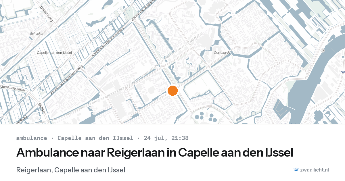 Ambulance naar Reigerlaan in Capelle aan den IJssel — 24 jul 2026