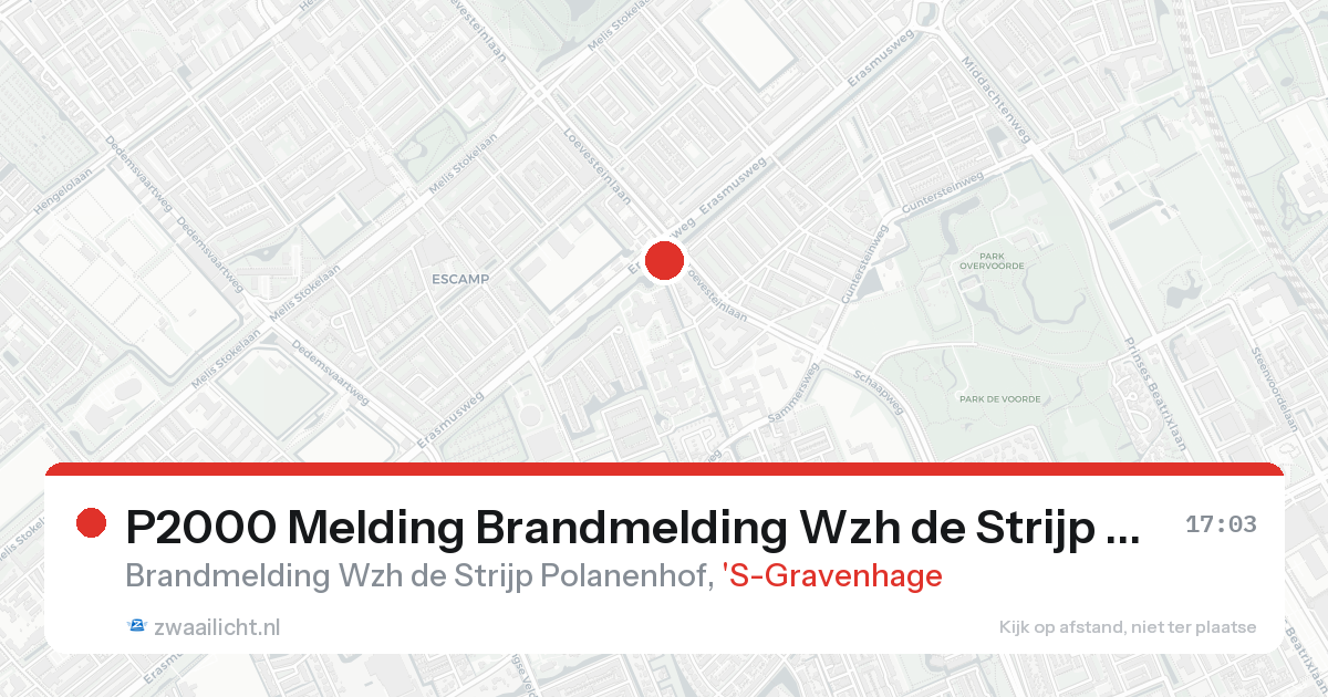 P2000 Melding Brandmelding Wzh de Strijp Polanenhof, 'S-Gravenhage — 31 jan 2026