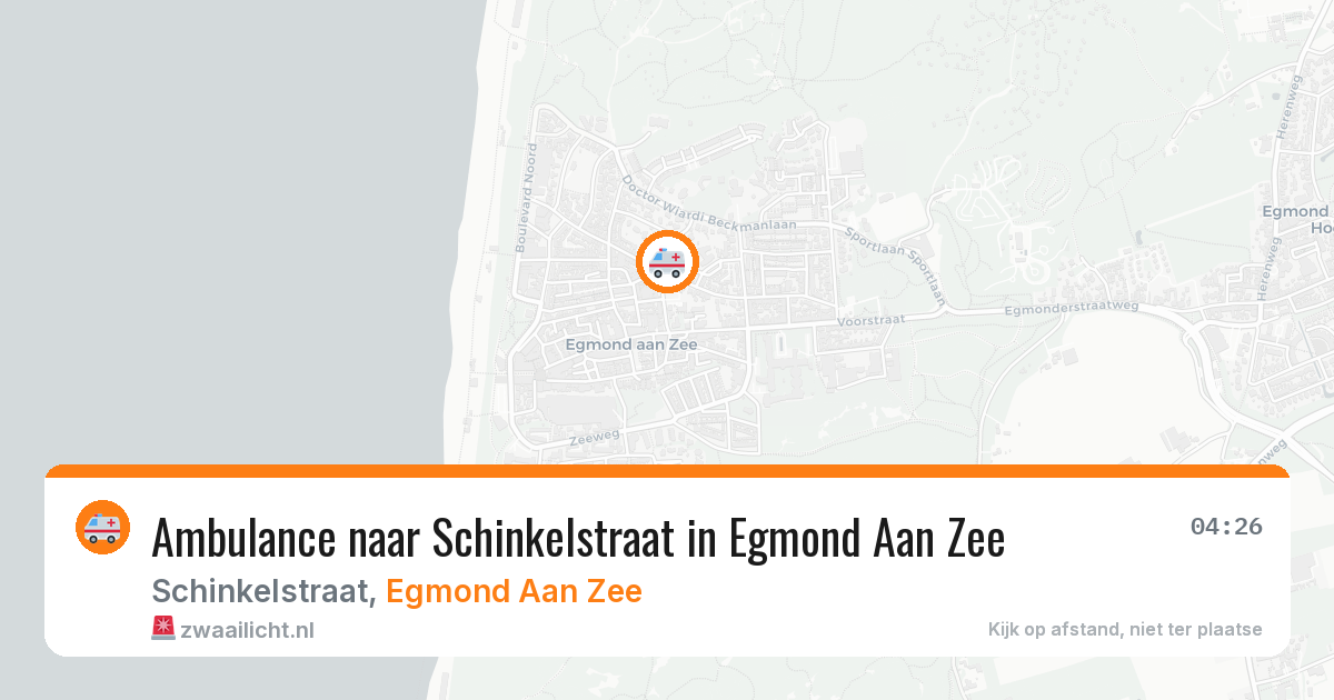 Ambulance naar Schinkelstraat in Egmond Aan Zee — 26 mrt 2026