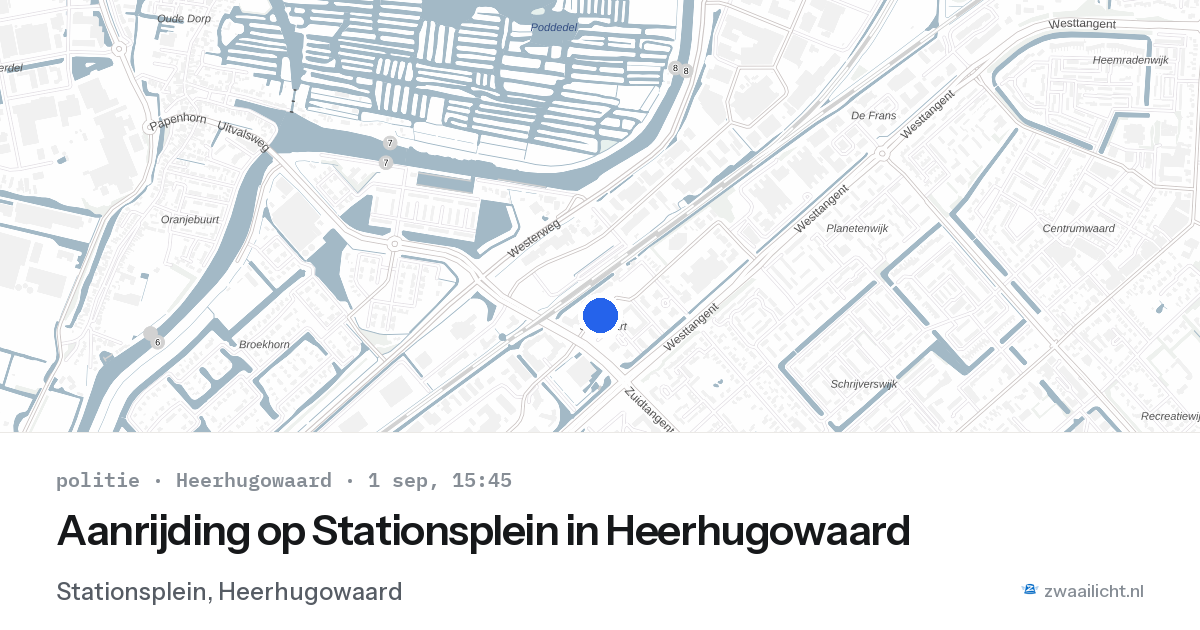Aanrijding op Stationsplein in Heerhugowaard — 1 sep 2026