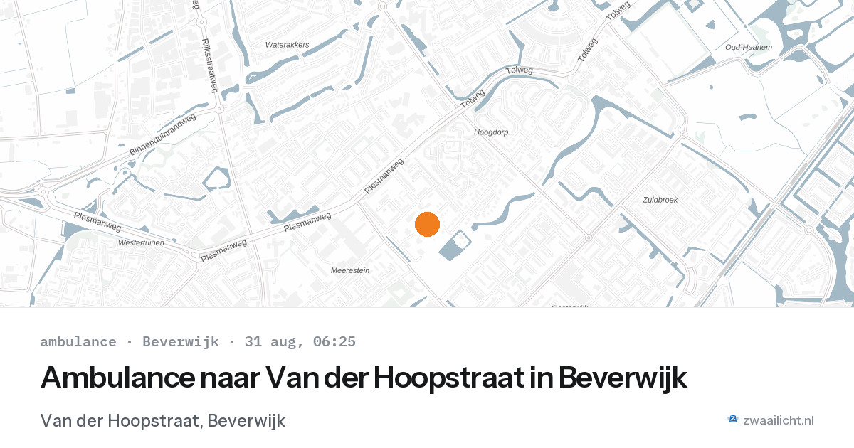 Ambulance naar Van der Hoopstraat in Beverwijk — 31 aug 2026