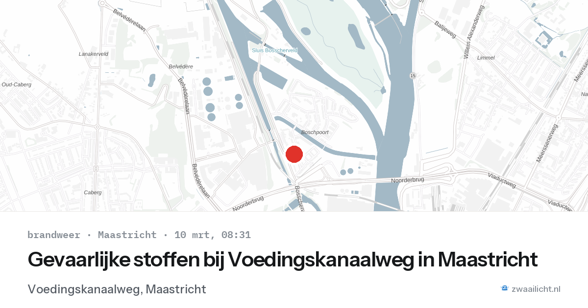 Gevaarlijke stoffen bij Voedingskanaalweg in Maastricht — 10 mrt 2026