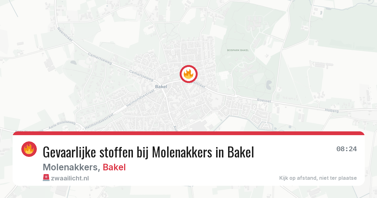 Gevaarlijke stoffen bij Molenakkers in Bakel — 1 mei 2026