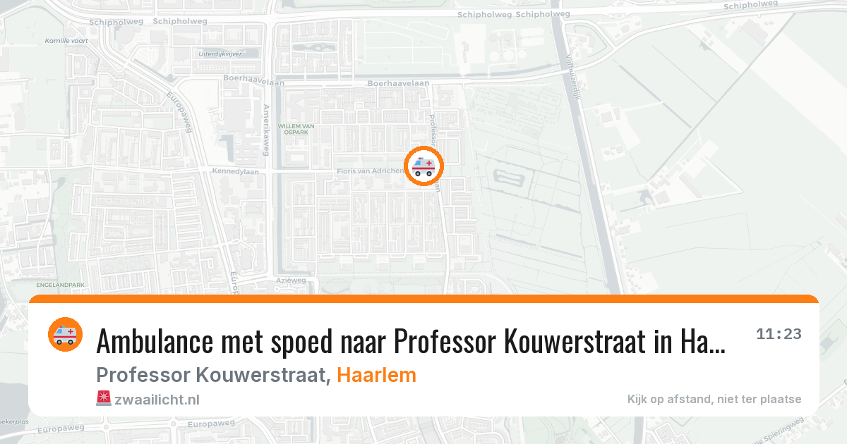 Ambulance met spoed naar Professor Kouwerstraat in Haarlem — 10 apr 2026