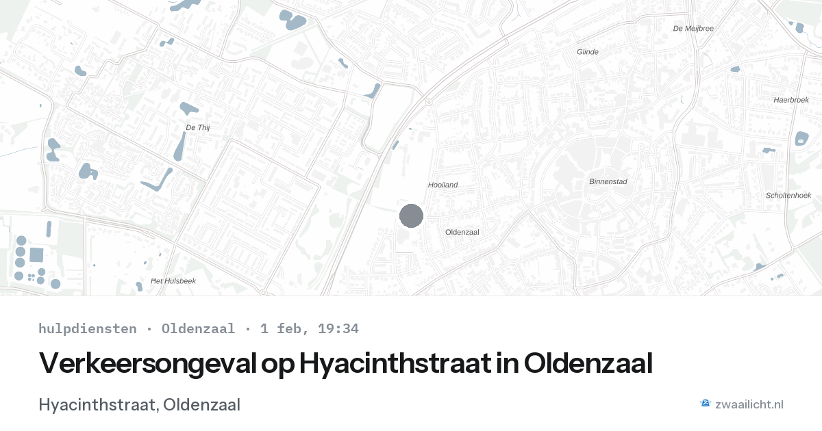 Verkeersongeval op Hyacinthstraat in Oldenzaal — 1 feb 2026