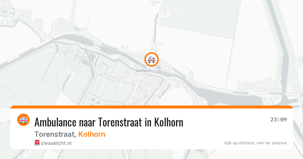 Ambulance naar Torenstraat in Kolhorn — 15 jul 2026