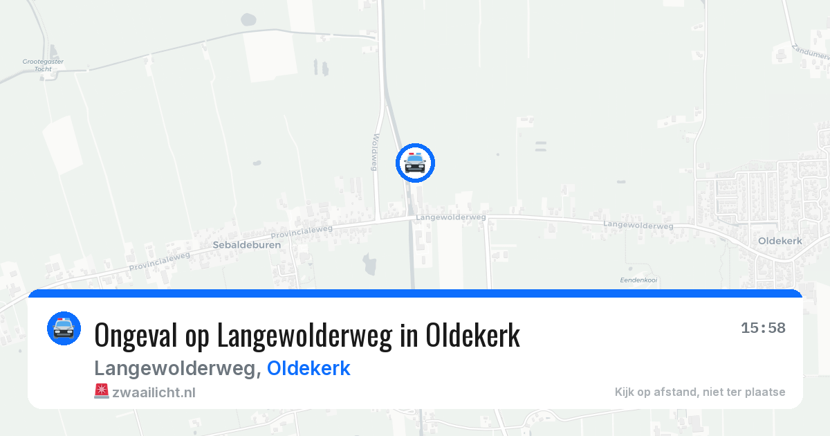 Ongeval op Langewolderweg in Oldekerk — 18 apr 2026
