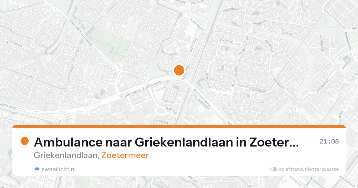 Ambulance naar Griekenlandlaan in Zoetermeer — 18 aug 2026