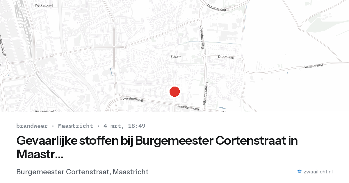 Gevaarlijke stoffen bij Burgemeester Cortenstraat in Maastricht — 4 mrt 2026