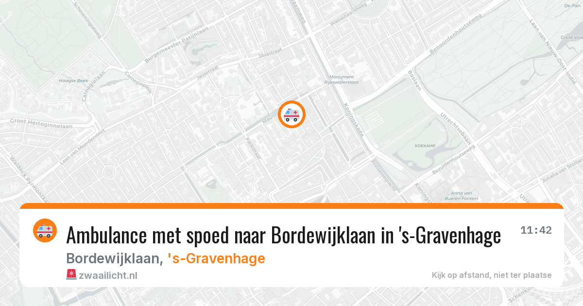 Ambulance met spoed naar Bordewijklaan in 's-Gravenhage — 24 mrt 2026
