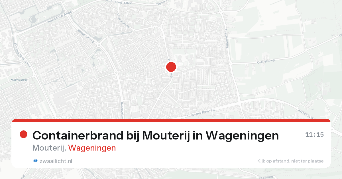 Containerbrand bij Mouterij in Wageningen — 26 apr 2026