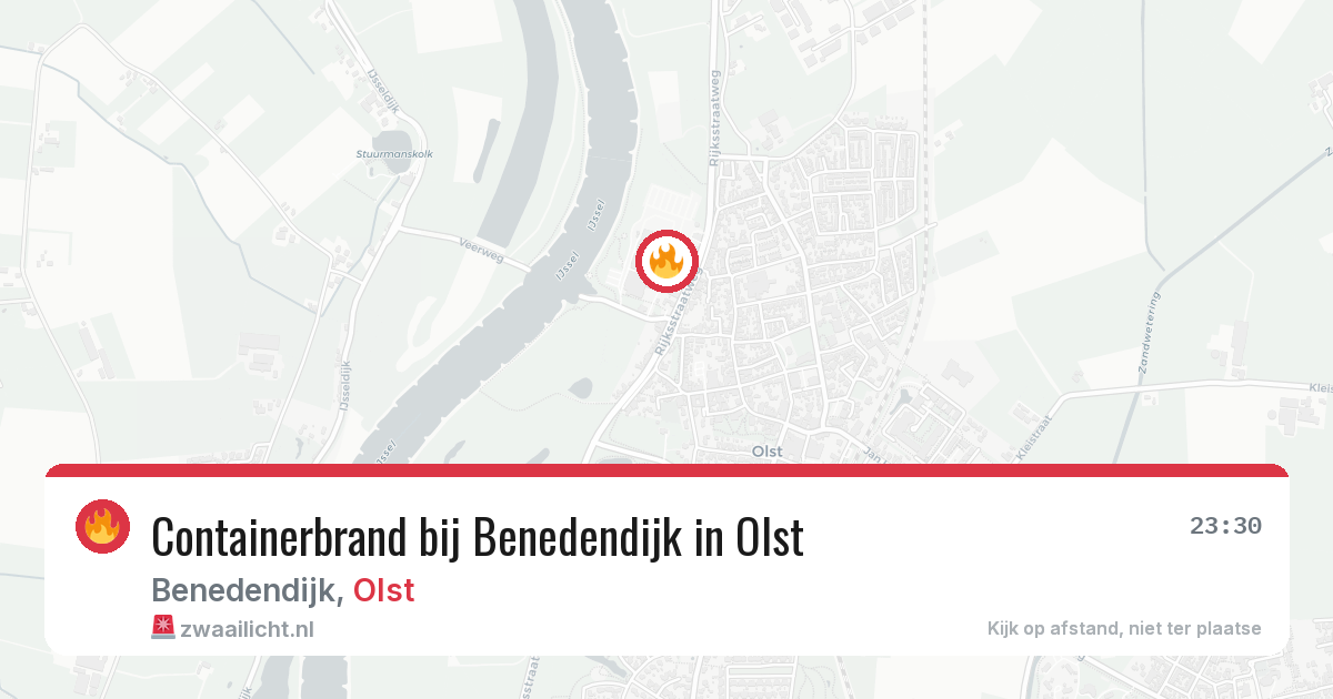 Containerbrand bij Benedendijk in Olst — 22 mei 2026