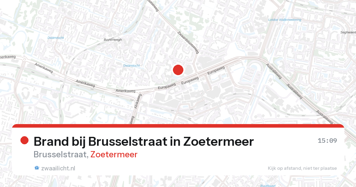 Brand bij Brusselstraat in Zoetermeer — 27 aug 2026