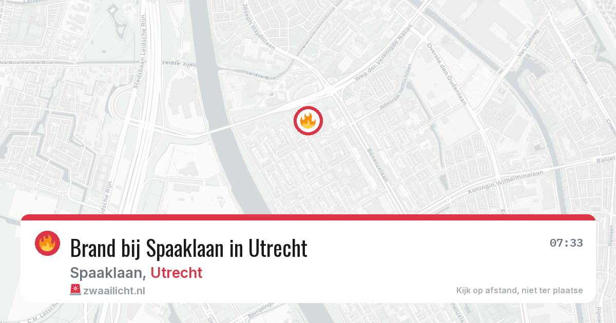 Brand bij Spaaklaan in Utrecht — 12 mrt 2026