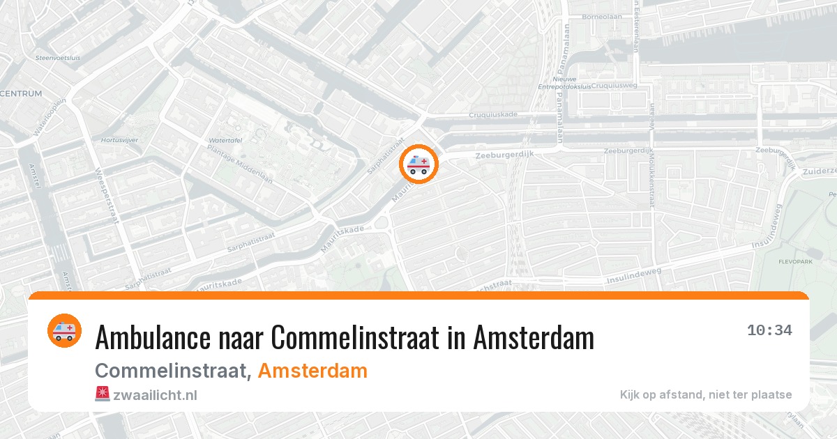 Ambulance naar Commelinstraat in Amsterdam — 1 aug 2026