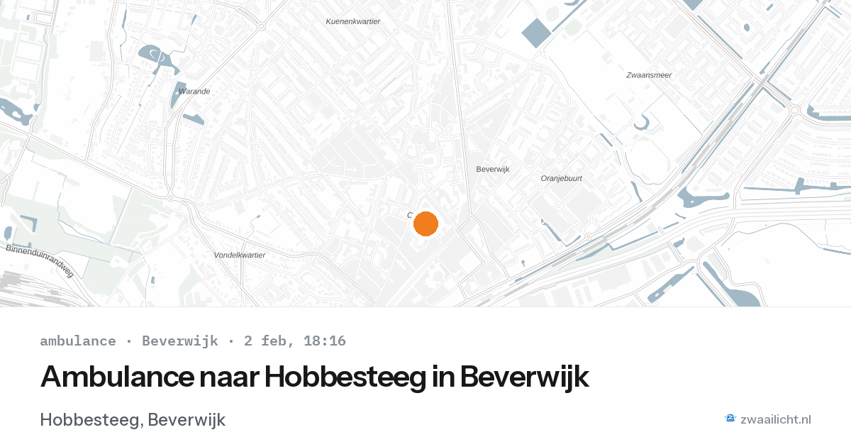 Ambulance naar Hobbesteeg in Beverwijk — 2 feb 2026