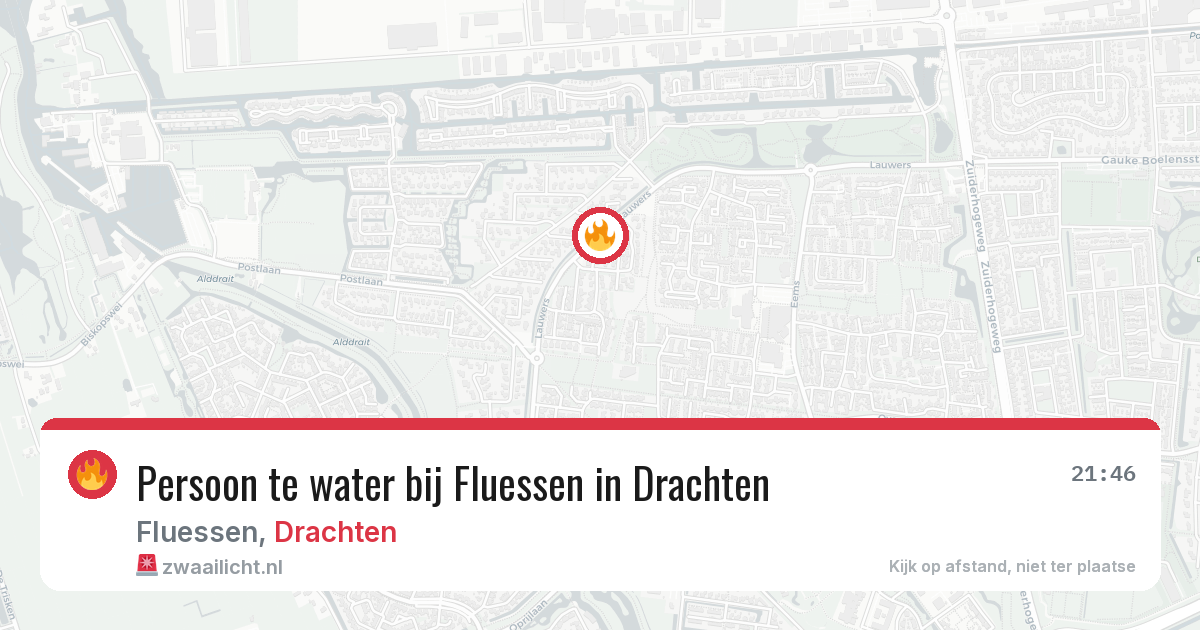 Persoon te water bij Fluessen in Drachten — 11 apr 2026